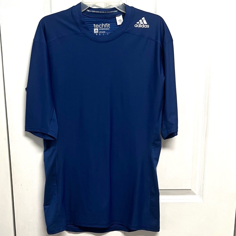 adidas Techfit Men's Dark Blue Performance Compression Shirt Size XL